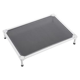 Elevated Dog Bed for Large Dogs, Portable Raised Dog Cot with Aluminum Tube Metal Frame and Breathable Textilene Mesh